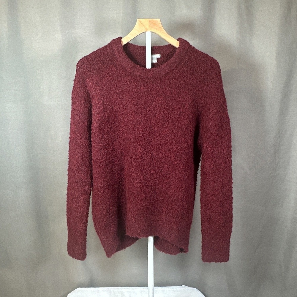 Falls Creek Womens Burgundy Knit Sweater Wool Blend Size Small